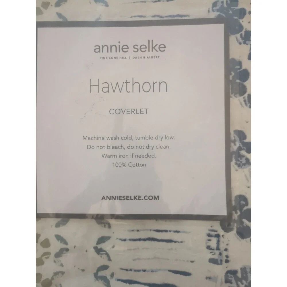 Annie Selke Hawthorn Neutral Coverlet Full/Queen 💯 Cotton Luxe Bedding